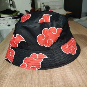 Naruto Shippuden Akatsuki Red Cloud Black Bucket Hat